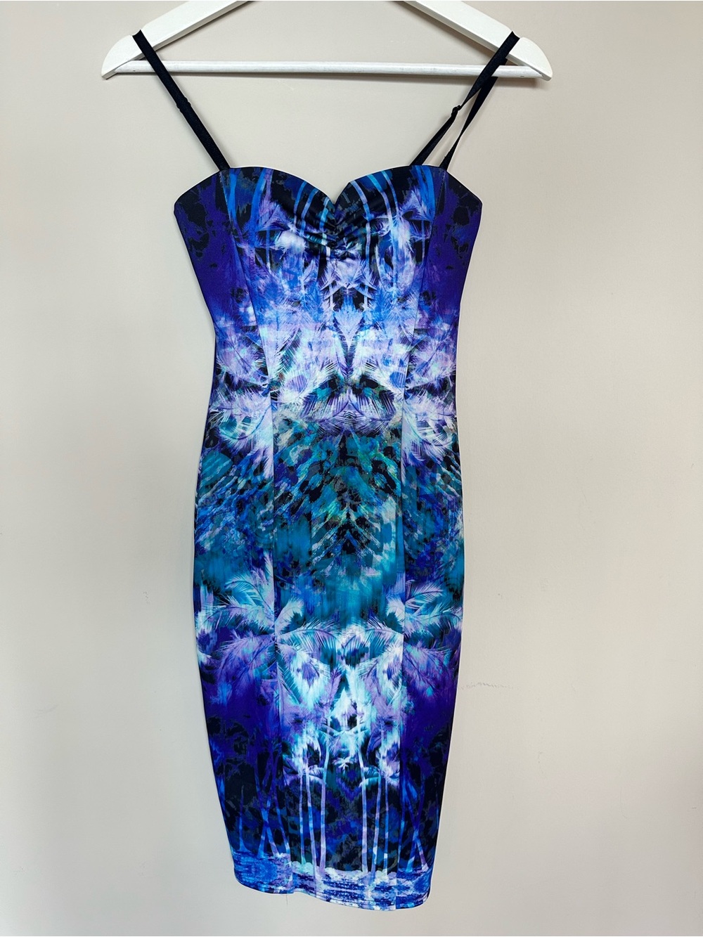 Lipsy Blue Teal Printed Bodycon Dress